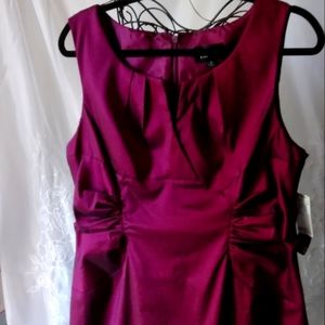 NWT.."ADRIANNA PAPELL" .100% POLYESTER SIDE RUSHED SLEEVELESS DRESS..SZ.16